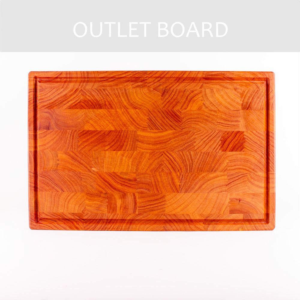 B-GRADE | End Grain Chopping Board with Juice Groove 540x340x60 Macrocarpa | 16