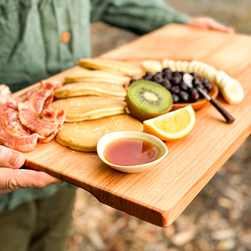 Serving Platter Board with Hand Holds 600x300