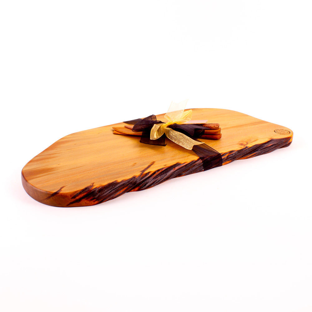 Ancient Kauri Rustic Natural Edge Board and Knife Set 1110