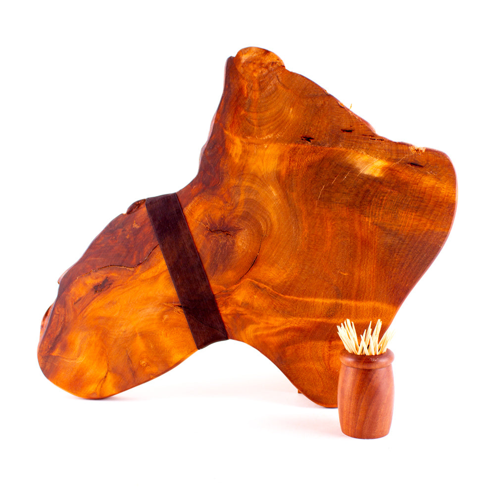 Ancient Kauri Rustic Natural Edge Board and Knife Set 1168