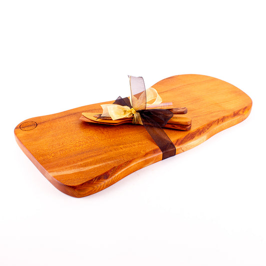 Ancient Kauri Rustic Natural Edge Board and Knife Set 1225