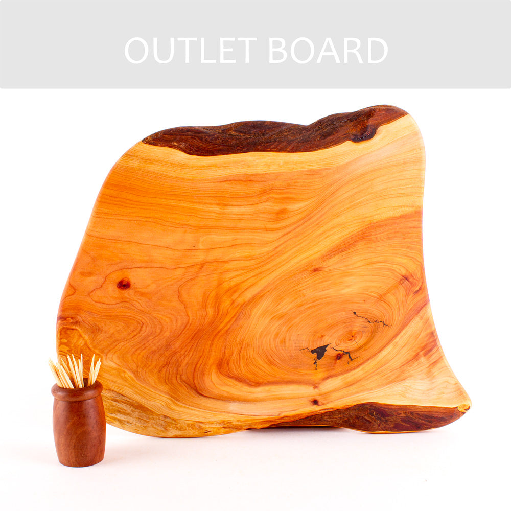 B-GRADE | Macrocarpa Rustic Natural Edge Board 236 - Split - Filler
