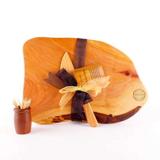 Macrocarpa Rustic Natural Edge Board and Knife Set 908