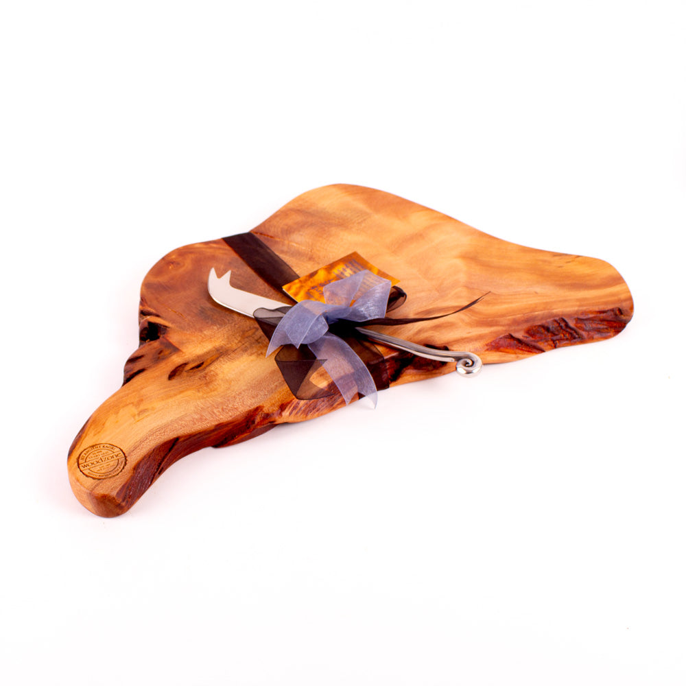 Ancient Kauri Rustic Natural Edge Board and Knife Set 924