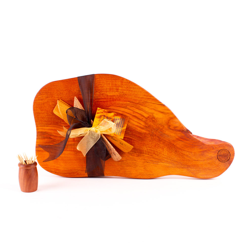 Ancient Kauri Rustic Natural Edge Board and Knife Set 930
