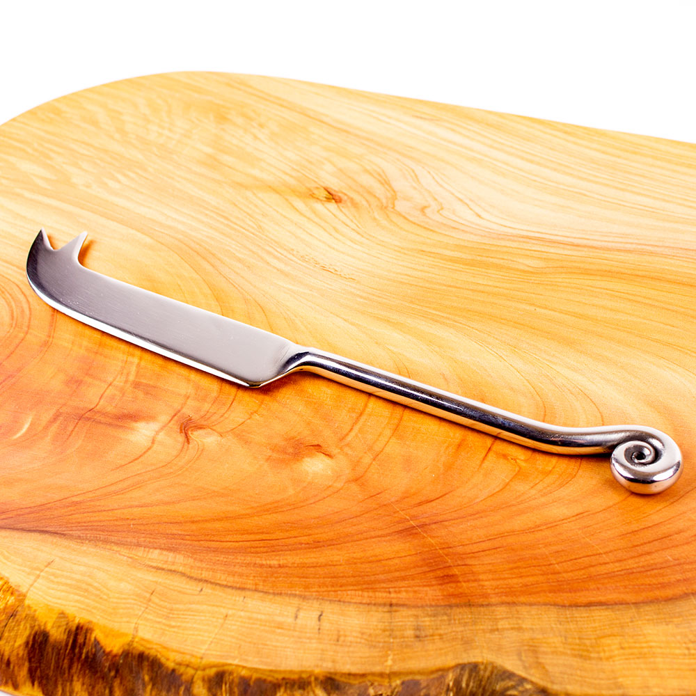 Camphor Wood Rustic Natural Edge Board and Knife Set 748