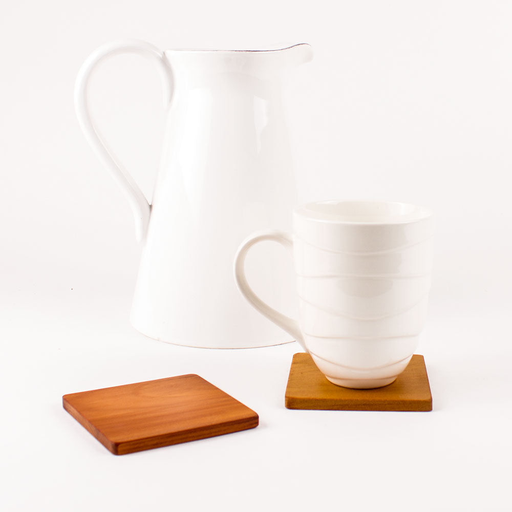 Square Coaster Sets, Heart Rimu
