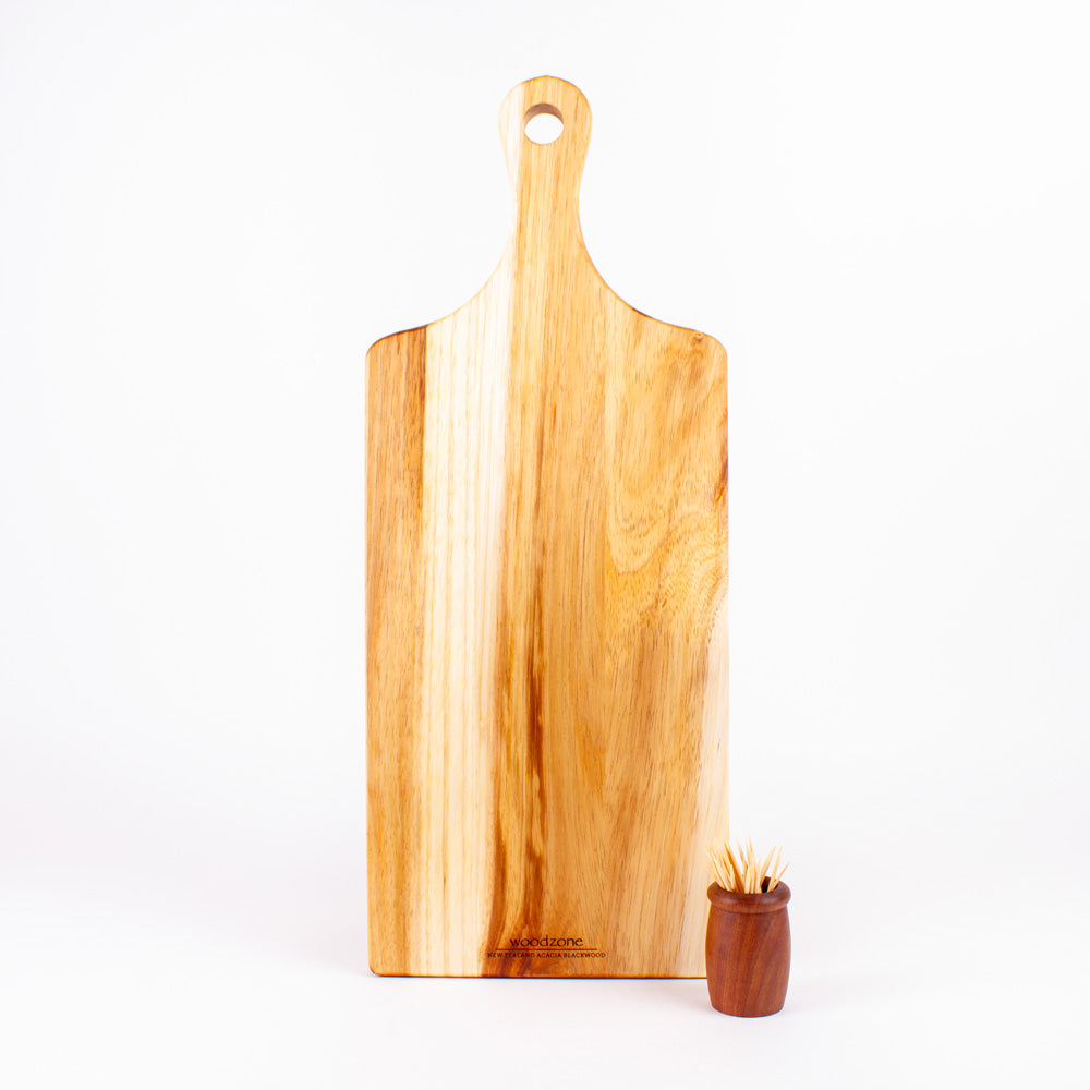 The Great NZ Bread Knife and Handle Board Set - Blonde Acacia Blackwood with Rimu Bread Knife