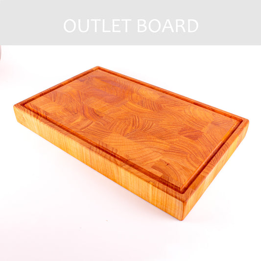 B-GRADE | End Grain Chopping Board with Juice Groove 540x340x60 Macrocarpa | 16