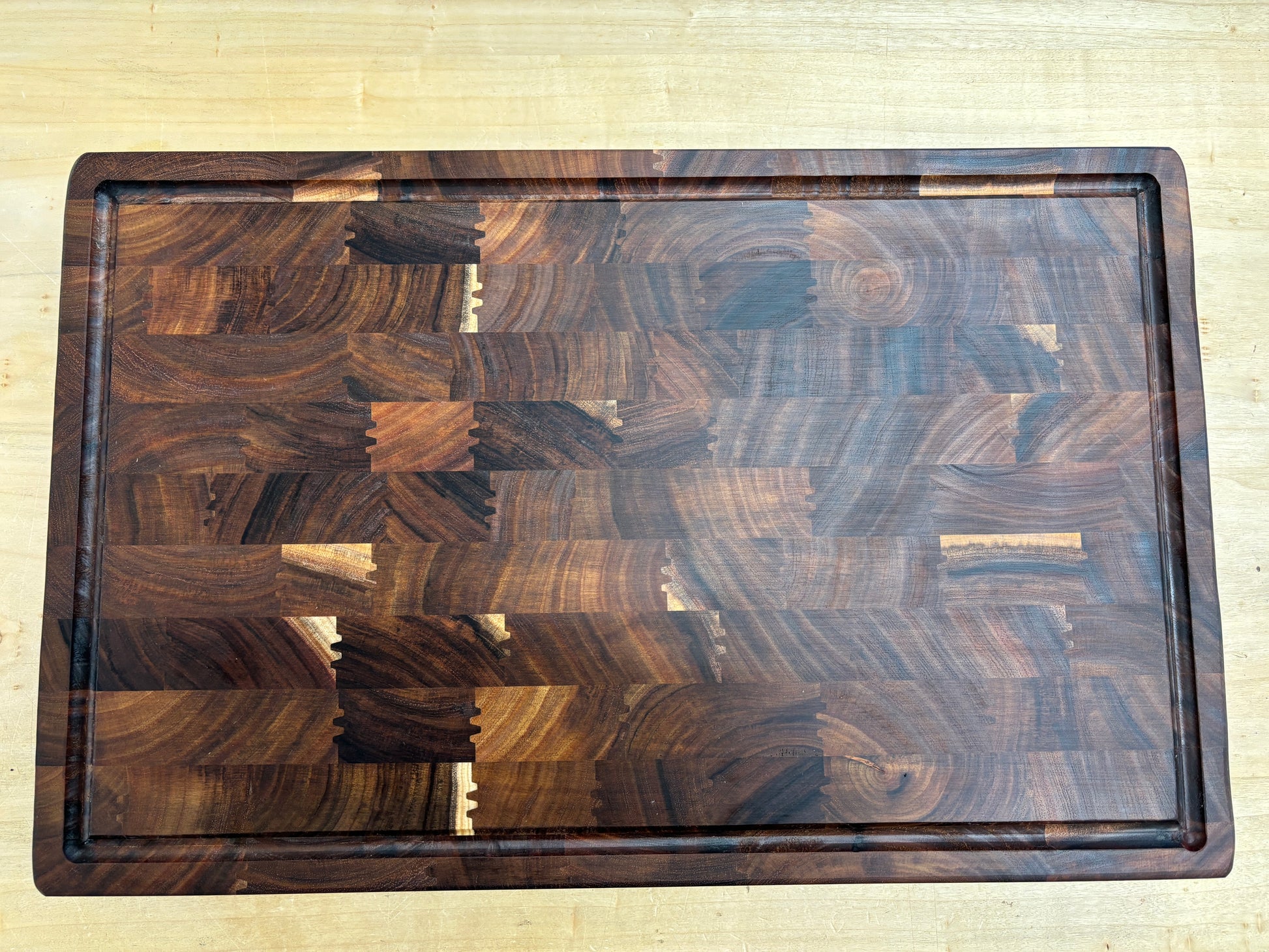 End Grain Chopping Board, Blackwood Woodzone NZ Made Woodware & Gifts