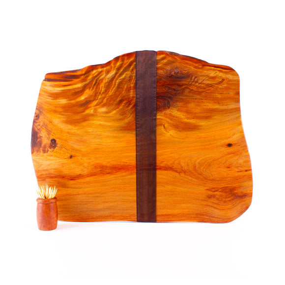 Ancient Kauri Rustic Natural Edge Board and Knife Set 1046