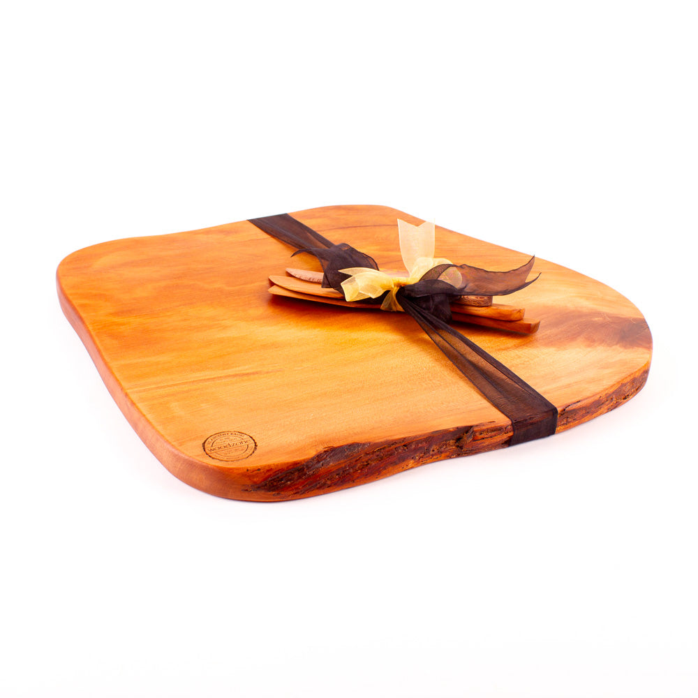 Ancient Kauri Rustic Natural Edge Board and Knife Set 1050