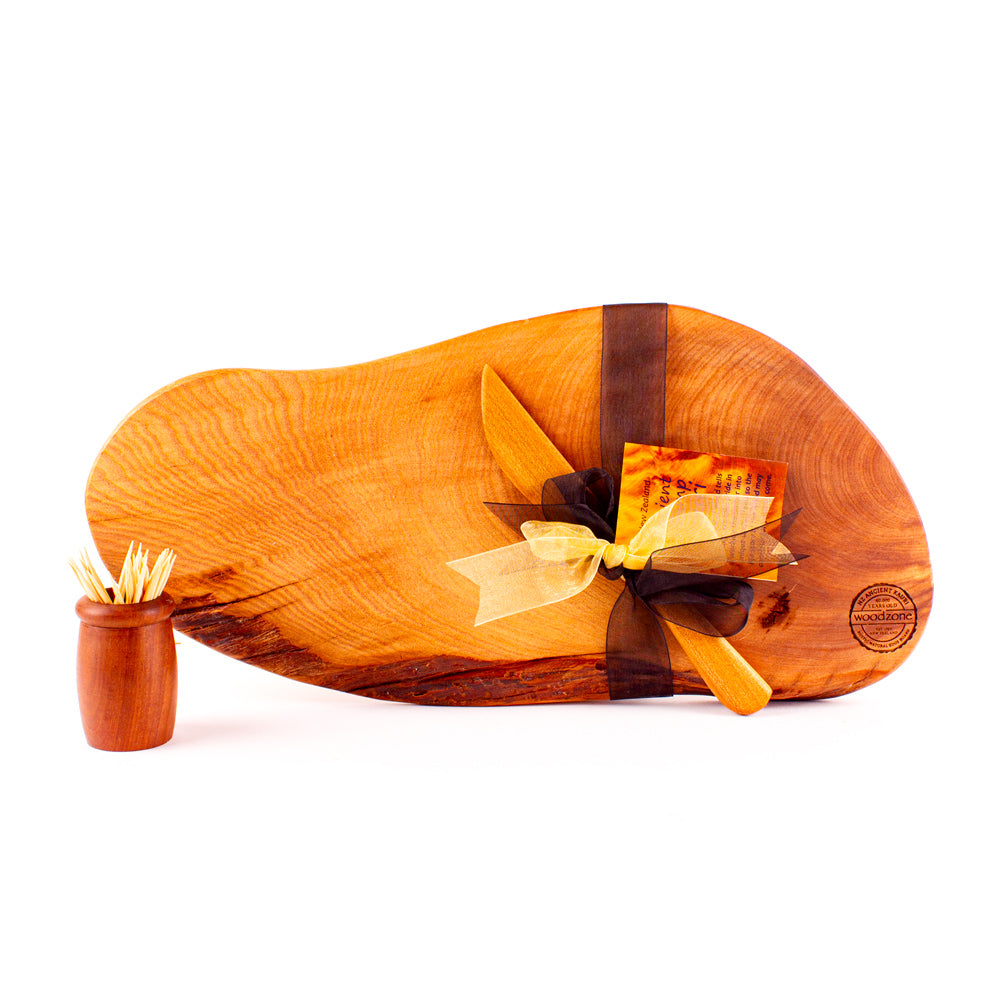 Ancient Kauri Rustic Natural Edge Board and Knife Set 1124