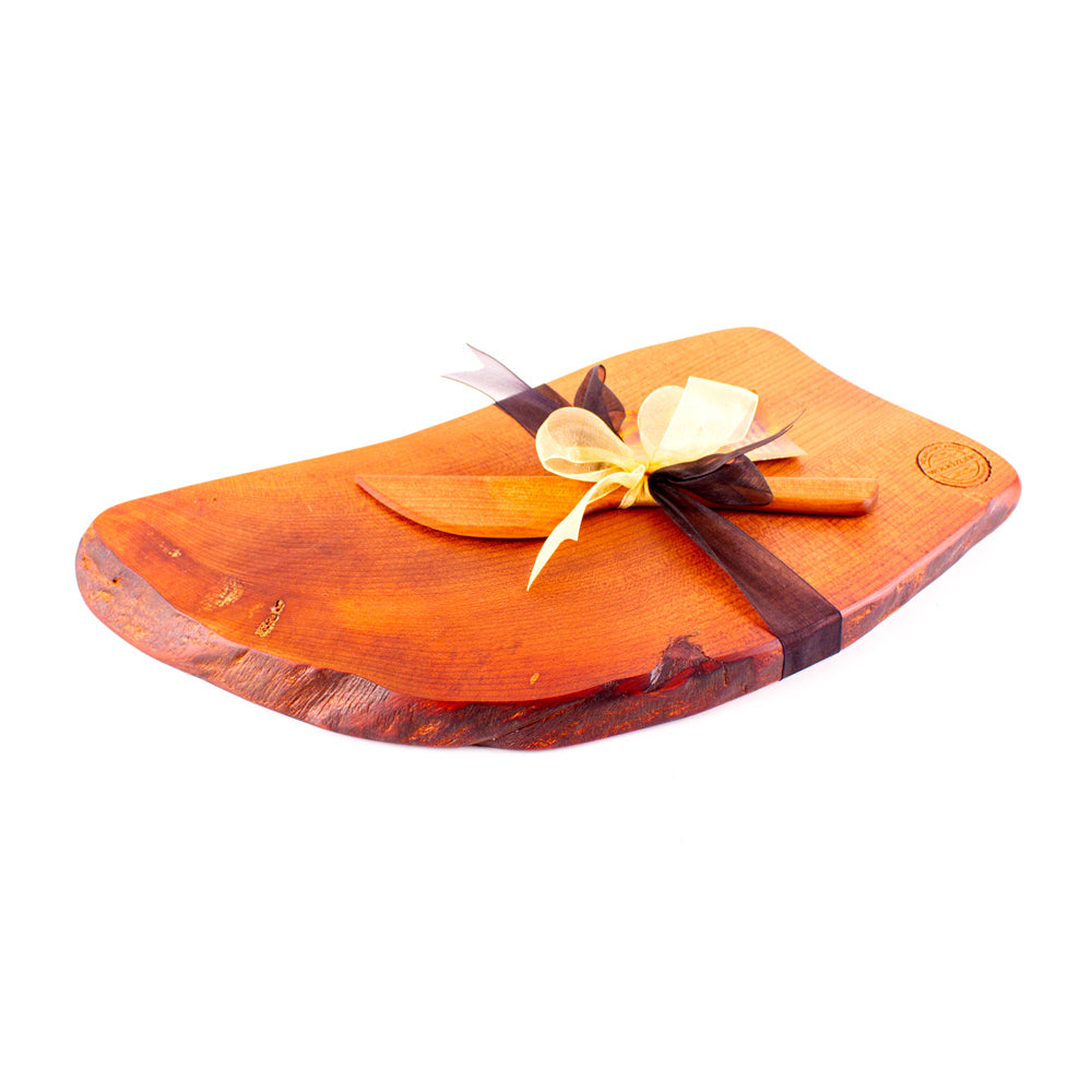 Ancient Kauri Rustic Natural Edge Board and Knife Set 1129