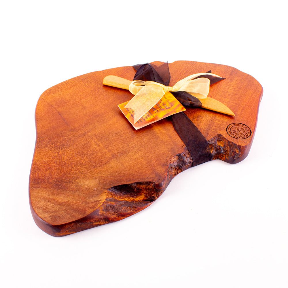 Ancient Kauri Rustic Natural Edge Board and Knife Set 1140