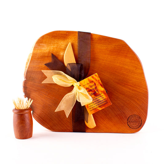 Ancient Kauri Rustic Natural Edge Board and Knife Set 1154