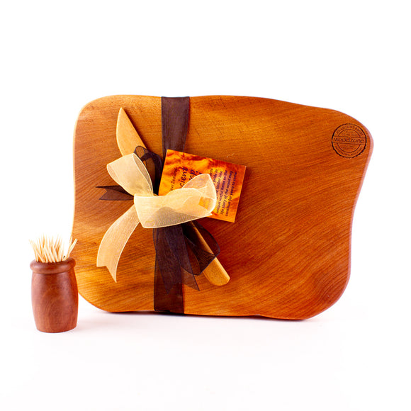 Ancient Kauri Rustic Natural Edge Board and Knife Set 1155