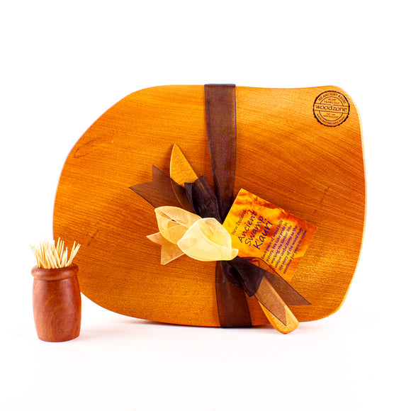 Ancient Kauri Rustic Natural Edge Board and Knife Set 1156