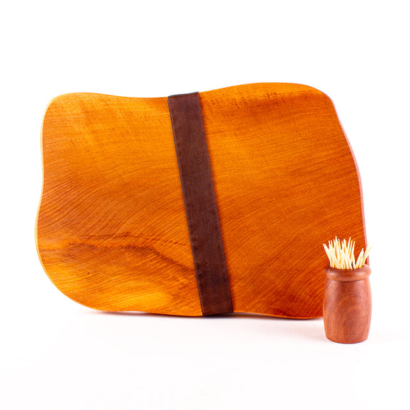 Ancient Kauri Rustic Natural Edge Board and Knife Set 1158