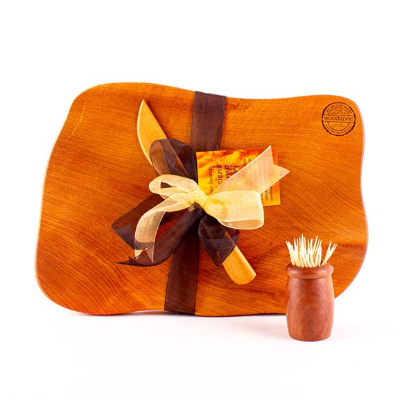 Ancient Kauri Rustic Natural Edge Board and Knife Set 1158