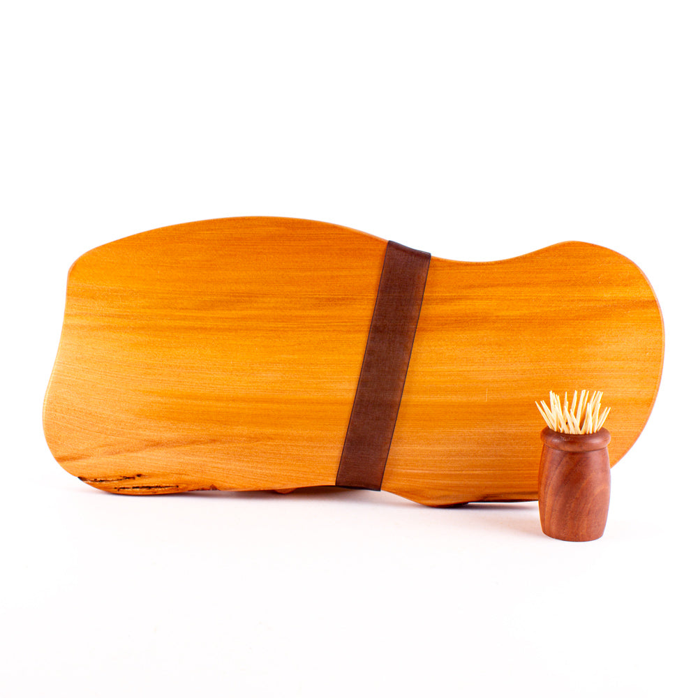 Ancient Kauri Rustic Natural Edge Board and Knife Set 1163