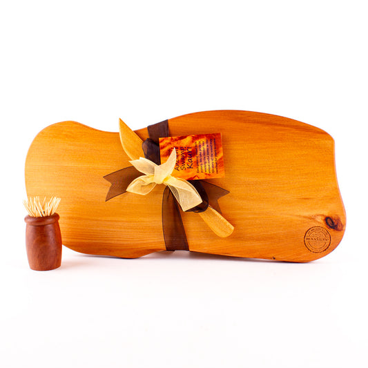 Ancient Kauri Rustic Natural Edge Board and Knife Set 1163