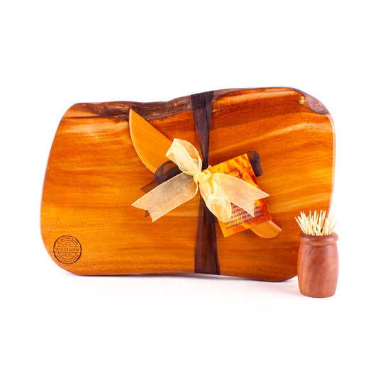 Ancient Kauri Rustic Natural Edge Board and Knife Set 1164