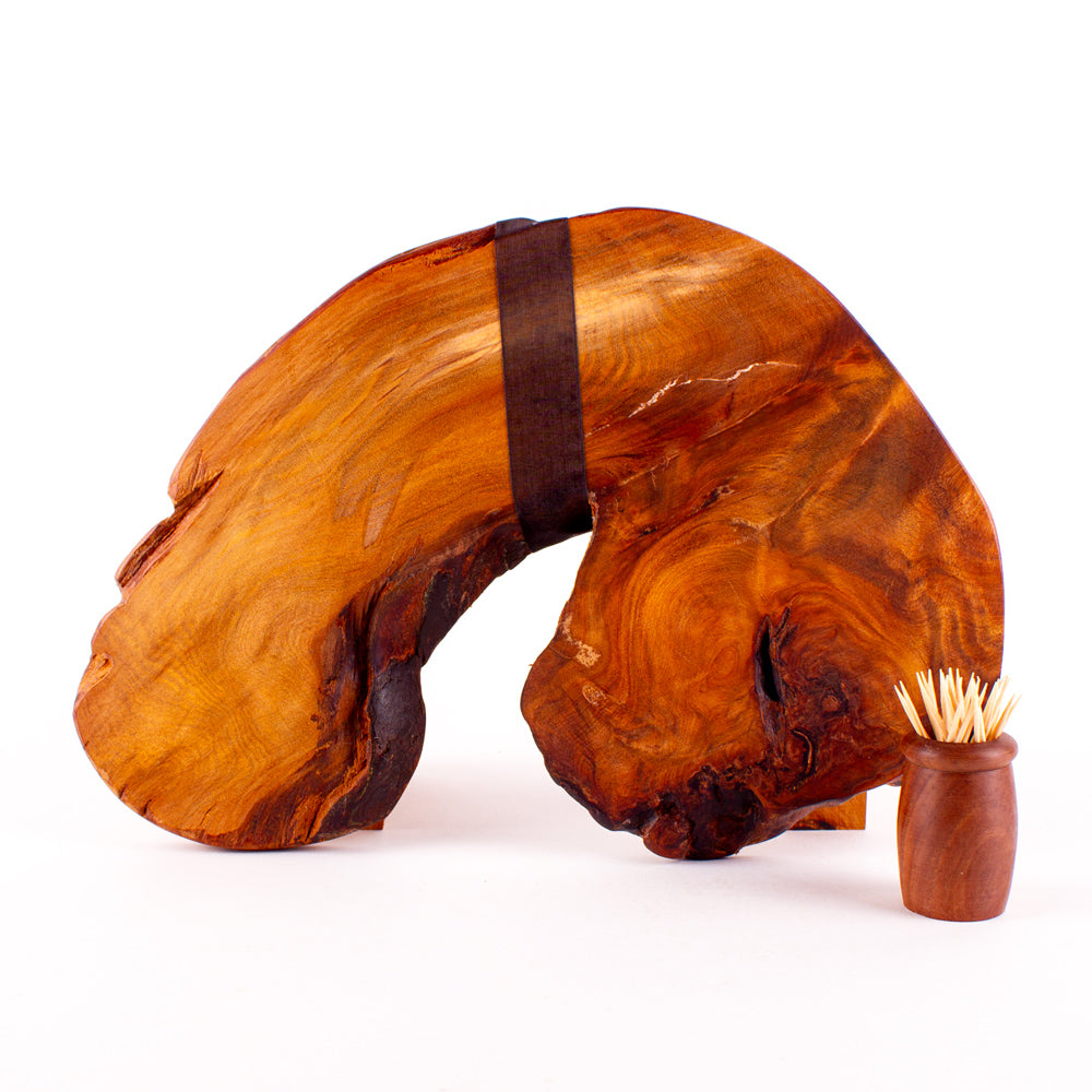 Ancient Kauri Rustic Natural Edge Board and Knife Set 1169