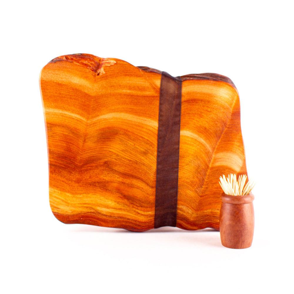 Ancient Kauri Rustic Natural Edge Board and Knife Set 1170