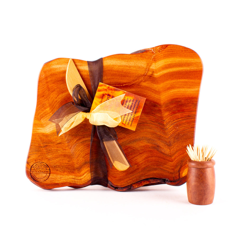 Ancient Kauri Rustic Natural Edge Board and Knife Set 1170
