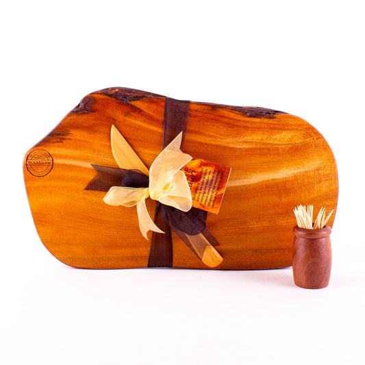 Ancient Kauri Rustic Natural Edge Board and Knife Set 1172