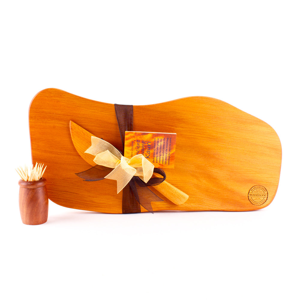 Ancient Kauri Rustic Natural Edge Board and Knife Set 1173