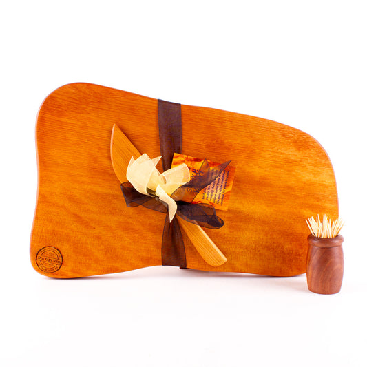 Ancient Kauri Rustic Natural Edge Board and Knife Set 1174