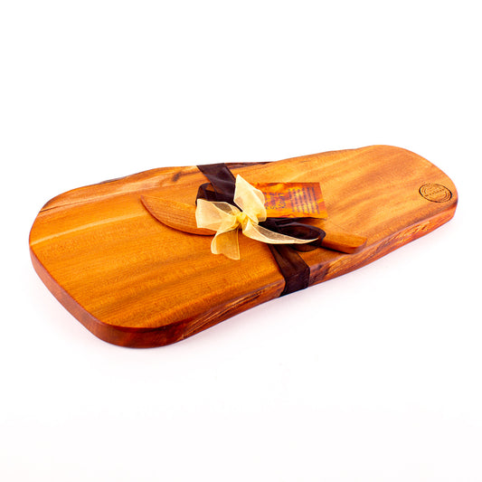 Ancient Kauri Rustic Natural Edge Board and Knife Set 1175