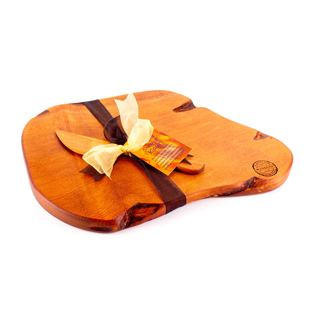 Ancient Kauri Rustic Natural Edge Board and Knife Set 1177