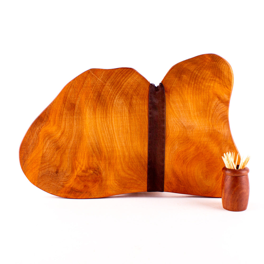 Ancient Kauri Rustic Natural Edge Board and Knife Set 1178