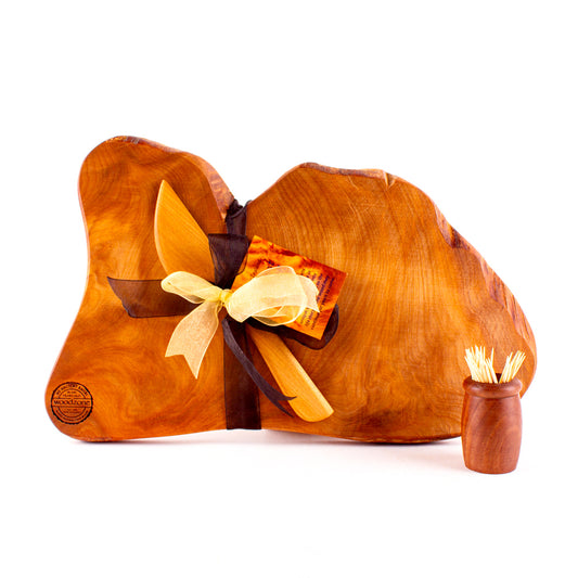 Ancient Kauri Rustic Natural Edge Board and Knife Set 1178