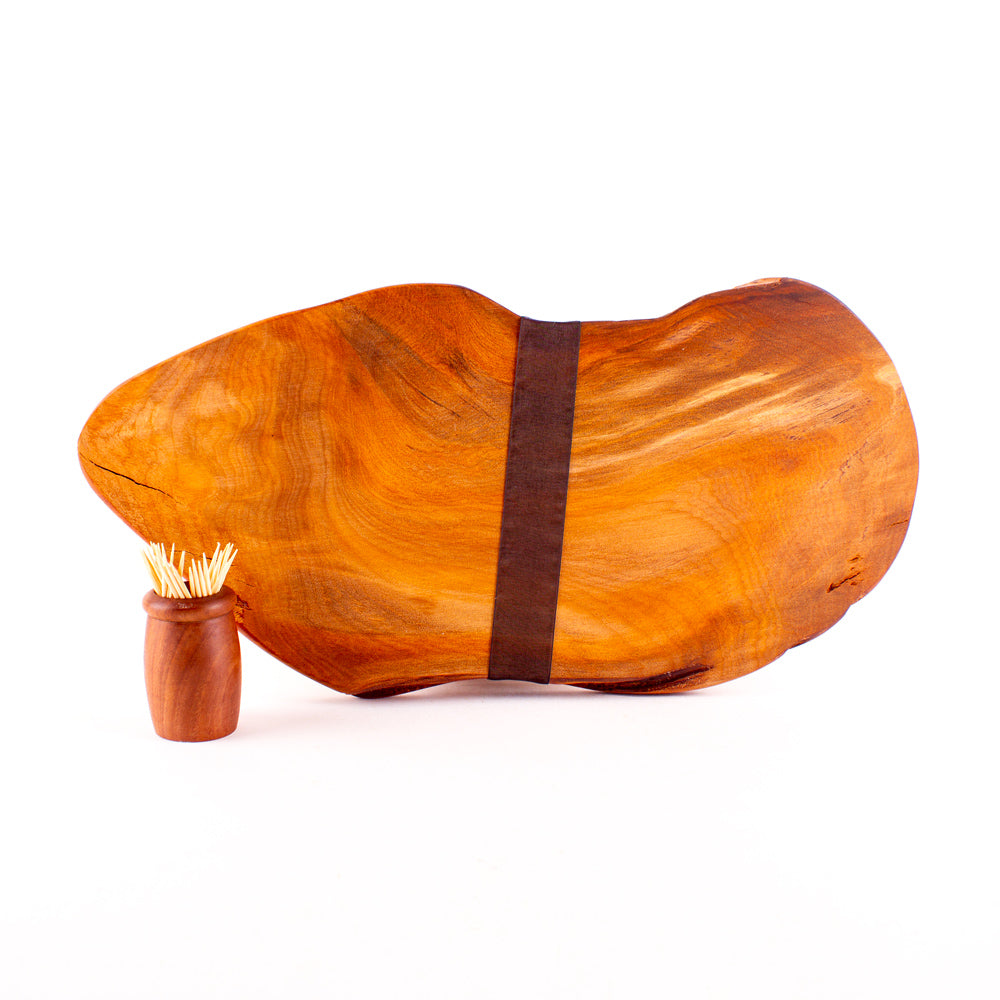 Ancient Kauri Rustic Natural Edge Board and Knife Set 1179