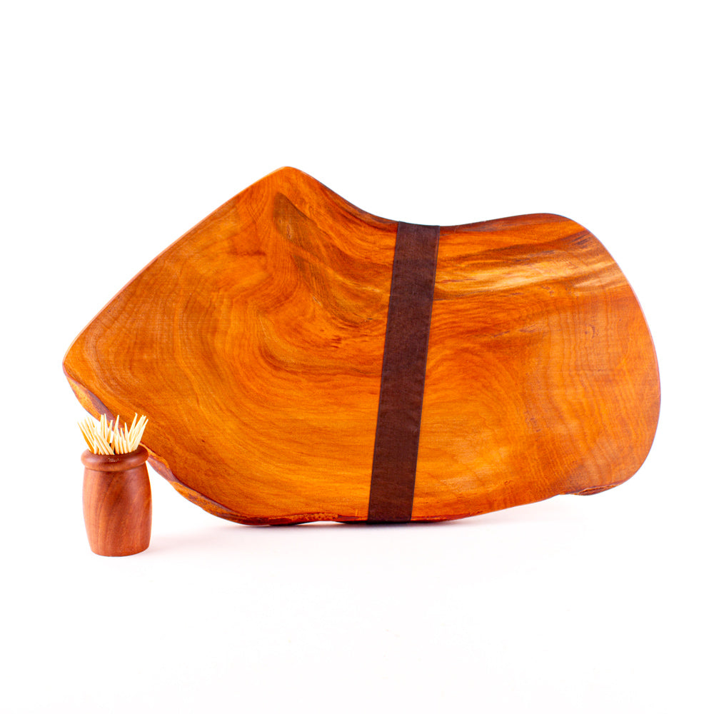 Ancient Kauri Rustic Natural Edge Board and Knife Set 1180