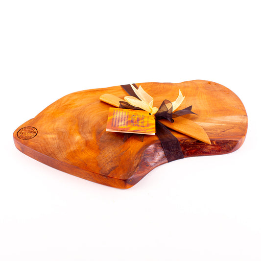 Ancient Kauri Rustic Natural Edge Board and Knife Set 1180