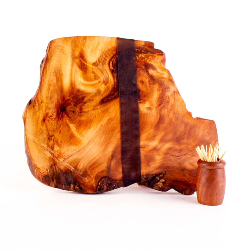 Ancient Kauri Rustic Natural Edge Board and Knife Set 1184