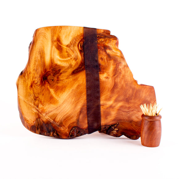 Ancient Kauri Rustic Natural Edge Board and Knife Set 1184