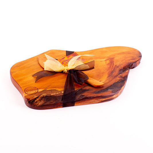Ancient Kauri Rustic Natural Edge Board and Knife Set 1186