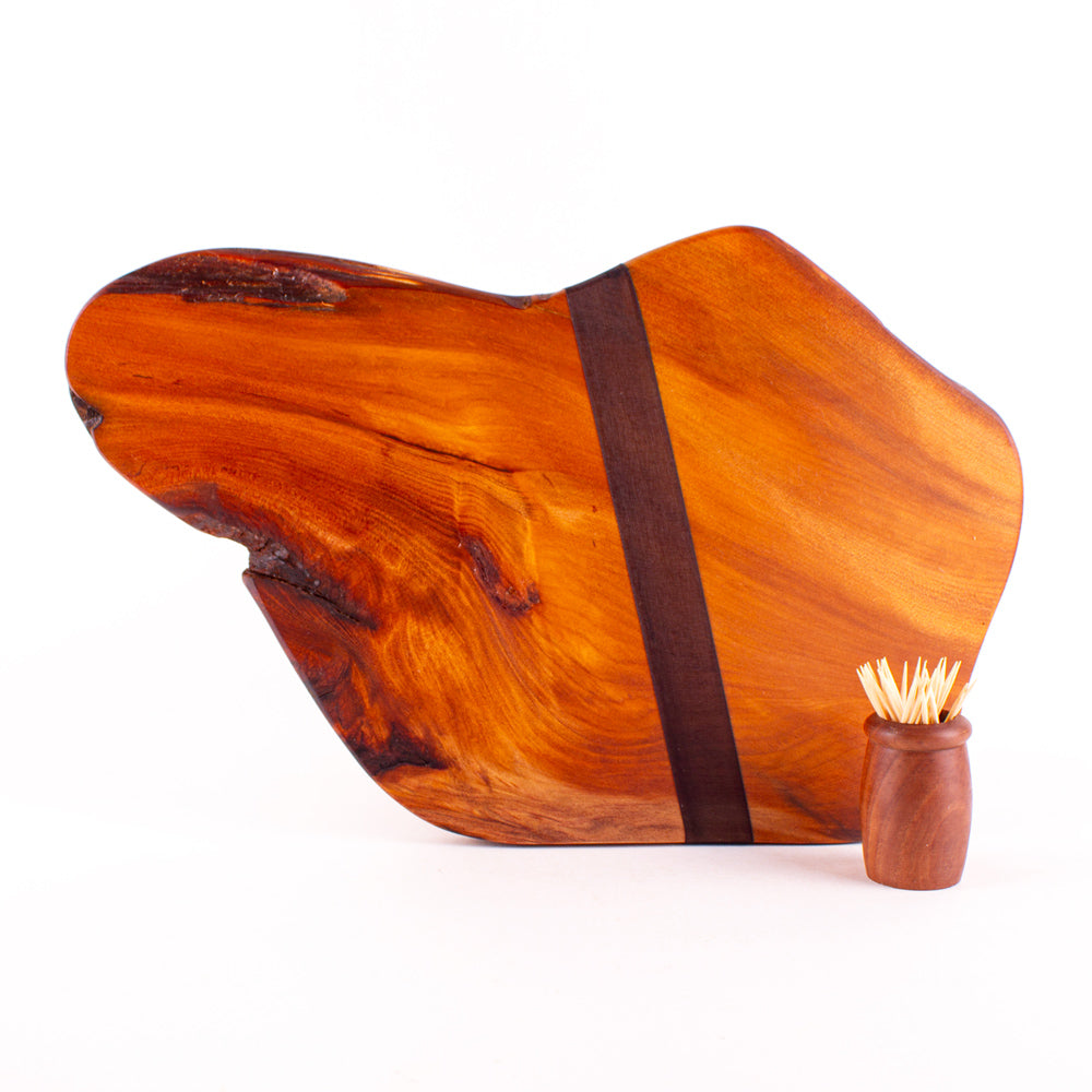 Ancient Kauri Rustic Natural Edge Board and Knife Set 1186