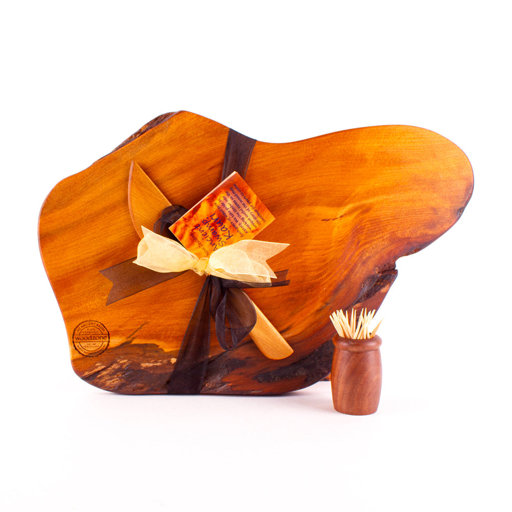 Ancient Kauri Rustic Natural Edge Board and Knife Set 1186