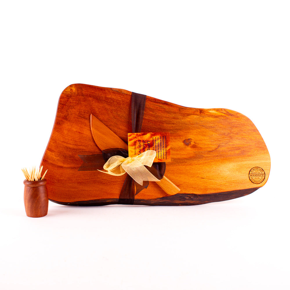 Ancient Kauri Rustic Natural Edge Board and Knife Set 1187
