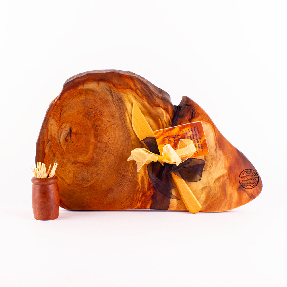 Ancient Kauri Rustic Natural Edge Board and Knife Set 1198