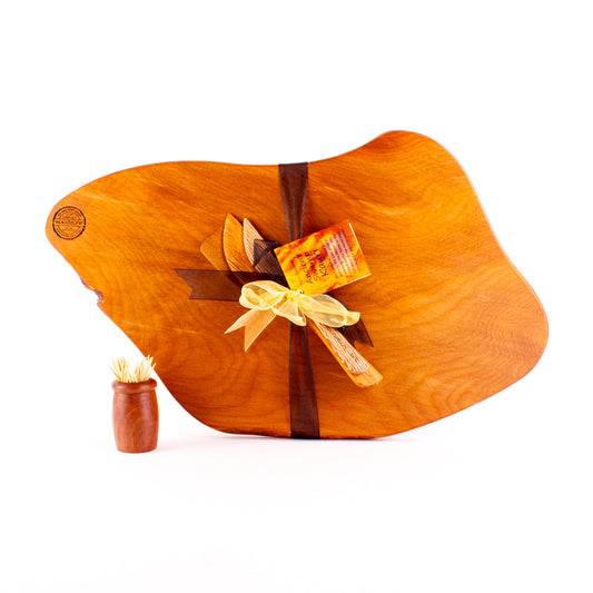 Ancient Kauri Rustic Natural Edge Board and Knife Set 1206