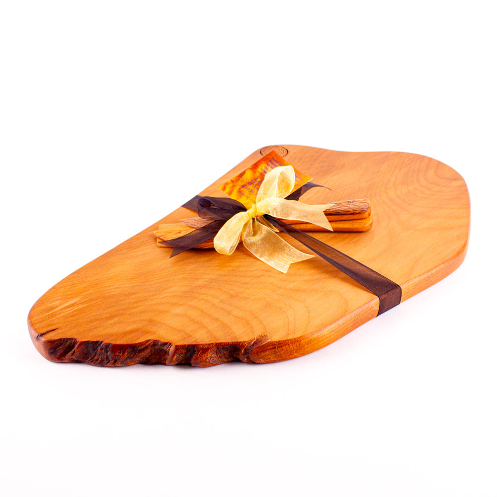 Ancient Kauri Rustic Natural Edge Board and Knife Set 1207