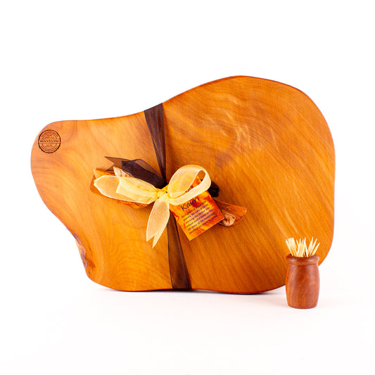 Ancient Kauri Rustic Natural Edge Board and Knife Set 1213